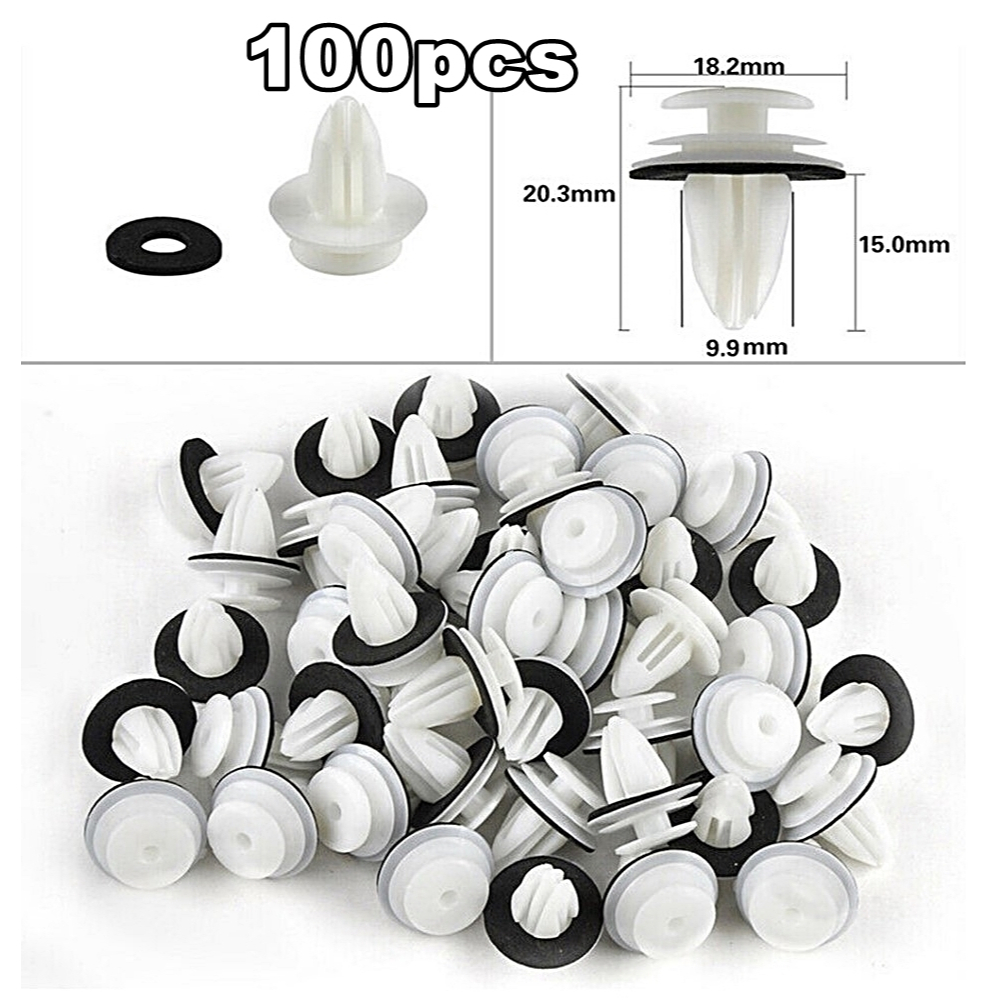 100pcs Car Clip Trim Kit Car Push Pin Rivet Bumper Door Panel Retainer 9mm Hole Car Door Bumper 4388