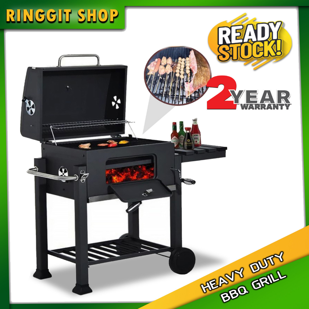 Ringgit Shop Heavy Duty BBQ Grill SuperLarge Master Outdoor Barbecue Trolley