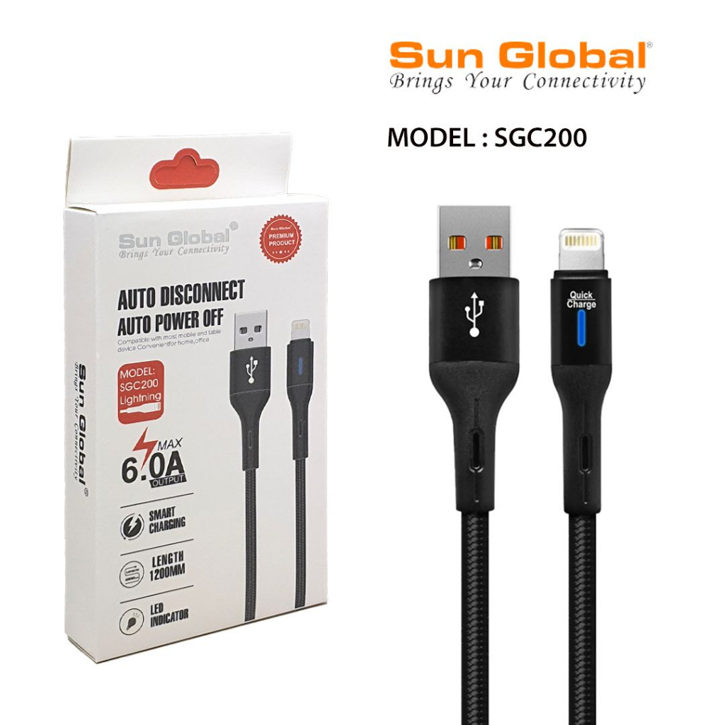 Auto Power Off Charging Cable 6A Sun Global