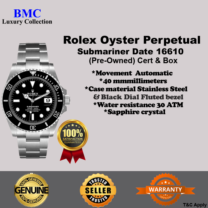 Rolex Submariner Date Stainless Steel 16610( Pre-Owned)