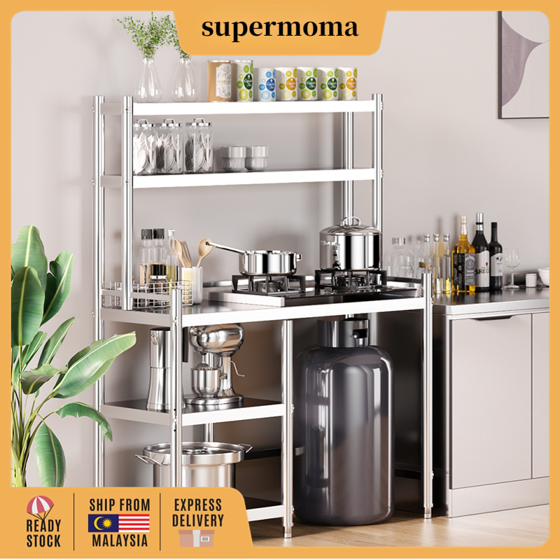 Stainless Steel Gas Stove Rack Cooking Table Rack With Storage Rack Rak