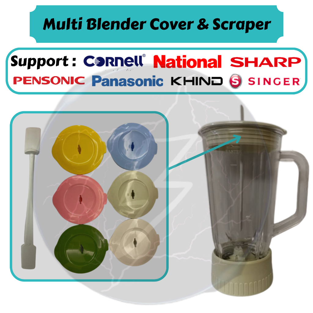 Blender Jug Top Cover & Scraper Replacement [Multi Colour : Yellow/White/Pink/Dark Green/Light Green] Fast Delivery !!!!