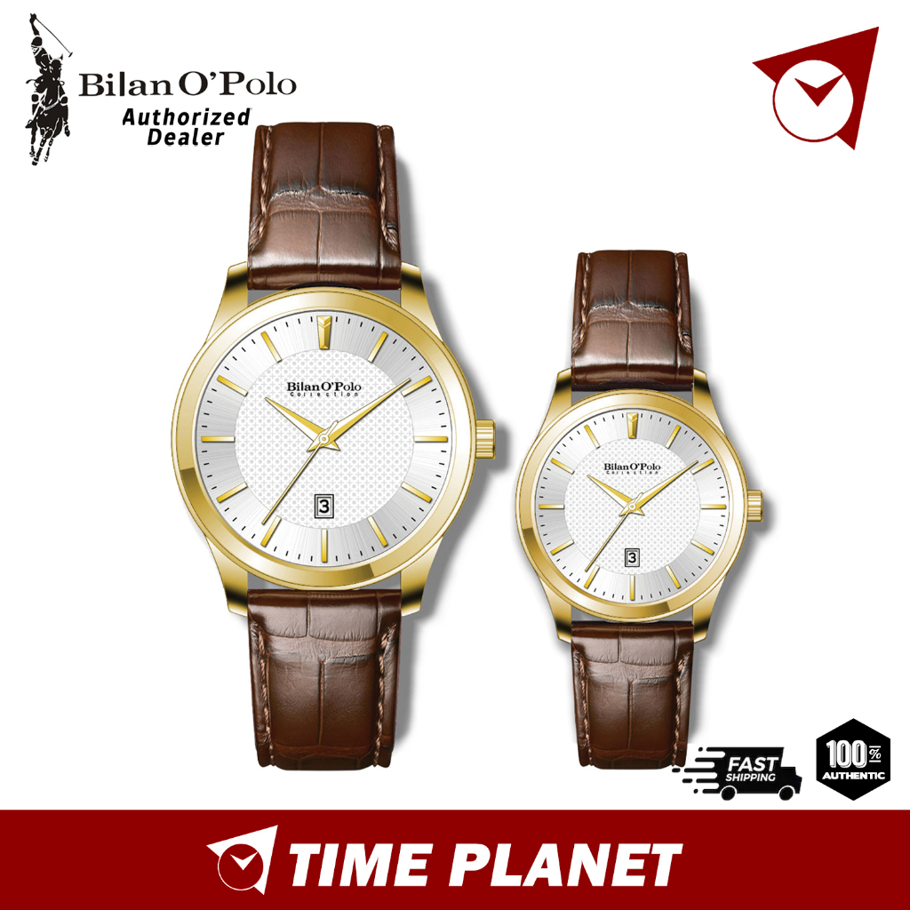 BilanO' Polo Collection PC-G6528GL / PC-L6528GL Tachymeter Sapphire Crystal Men watch / Women Watch Silver/Gold/White