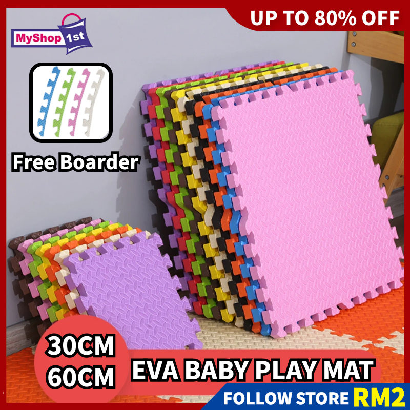 [FREE BOARDER] Tikar Permainan Bayi EVA Comfy & Safe Baby Play Mat: 30CM 60CM