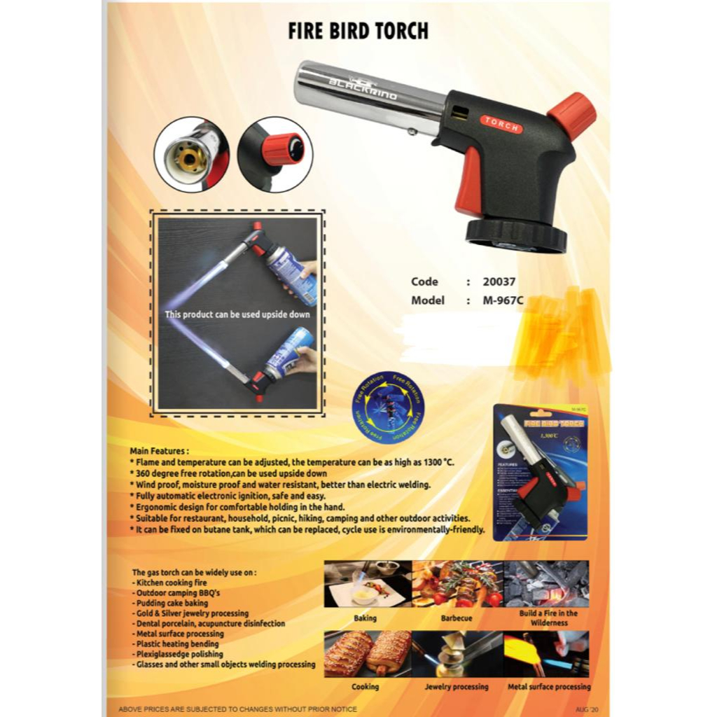 Package Camping Gas Torch Butane Burner Welding Fire Maker Flame Gun 打火机火焰枪 Api Pistol (M-967C / WS-502C)