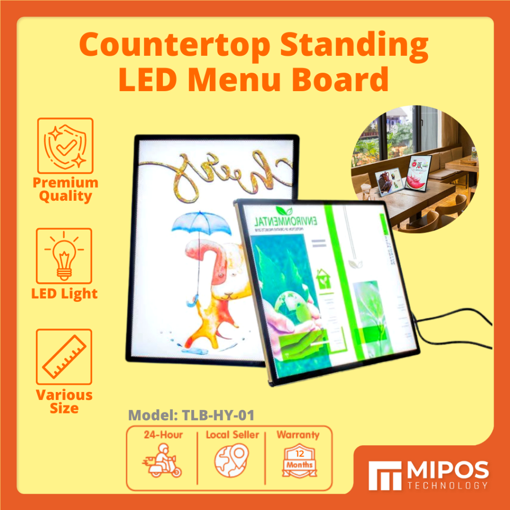 LED Menu Display Board Standing Countertop/A3 A4 Backlit LED Menu Board