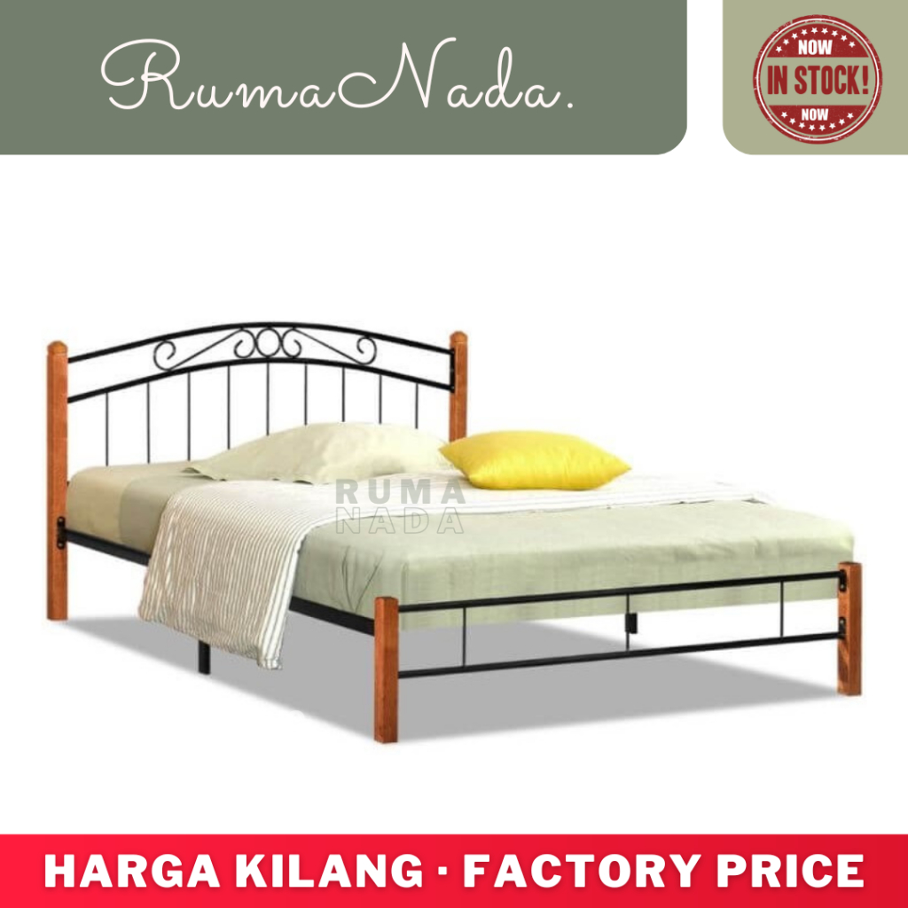 Wood Metal Queen Bed Frame Wood Metal Bed Bedroom Furniture Bed