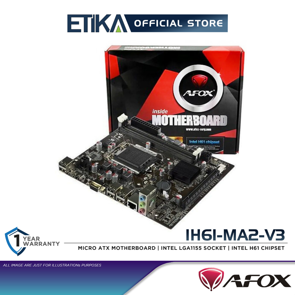 Afox IH61-MA2-V3 | Micro ATX Motherboard | Intel LGA1155 Socket | Intel ...