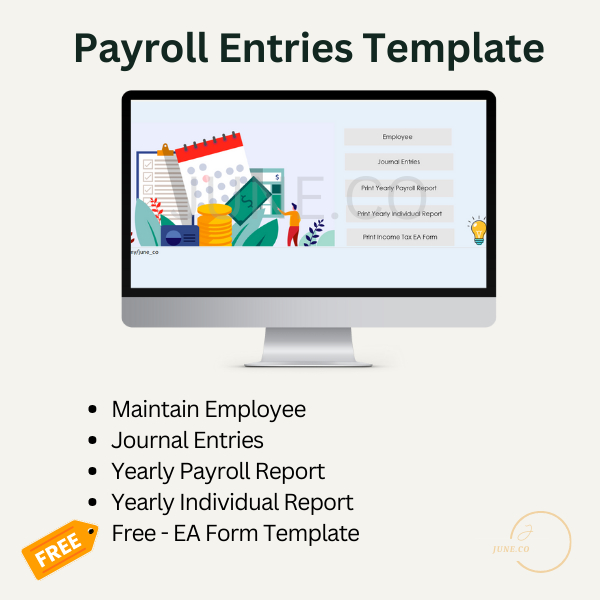 Payroll Entries Template Templat Penyertaan Gaji 薪资录入模板