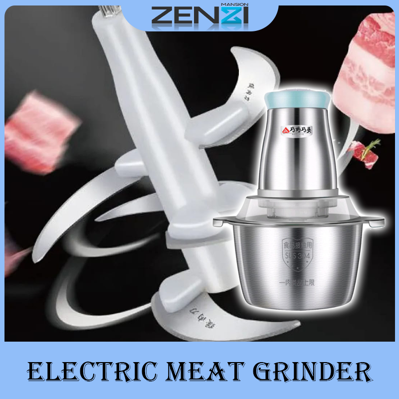 2L/3L Electric Meat Grinder Stainless Steel Multi-function Meat Slicer Blender 250W 五刀绞肉机