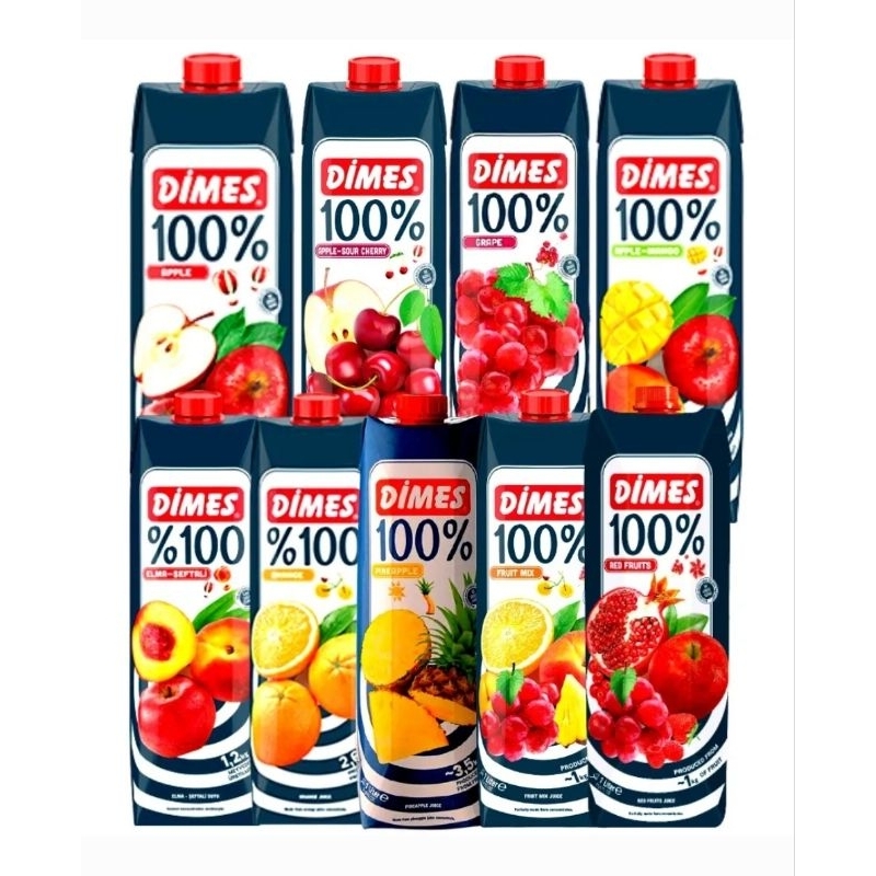 Dimes 100% Juice (1L) Orange / Apple Sour Cherry / Apple / Apple Mango / Grape / Tomato / Sour Cherry / Pineapple