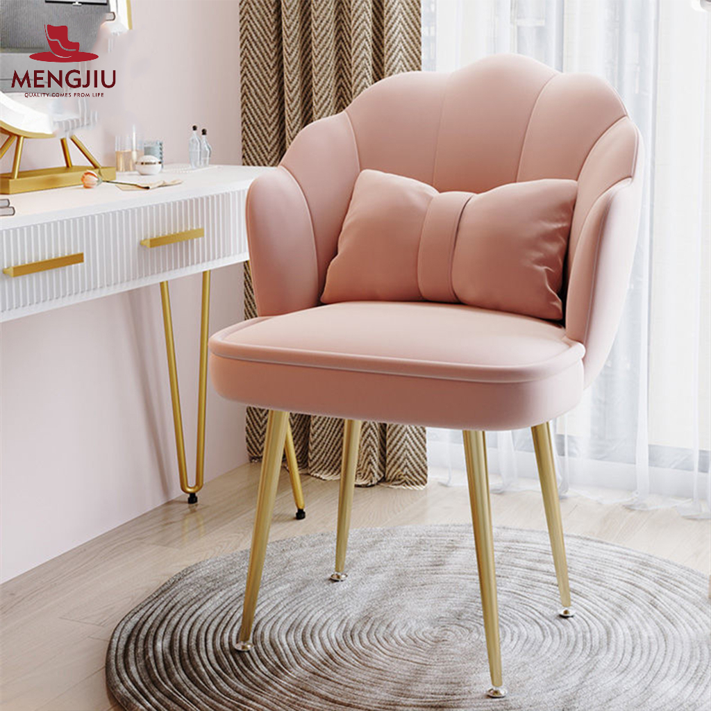 MENGJIU Dining Chair Back Bedroom Girl Net Red Makeup Chair Kerusi Makeup Chair Dressing Table Nail Minimalist Wind