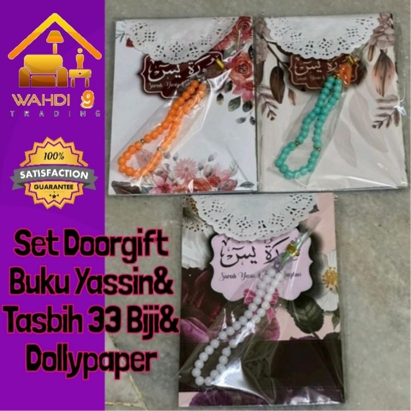 Set Doorgift Buku Surah Yassin & Tahlil Ringkas + Tasbih Manik 33 Butir Seutas Hadiah Kenduri Tasbih 33 Biji Set