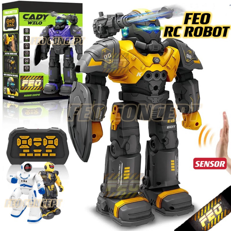 FEO Cady Smart RC Robot Hand Control Remote Control Robot Rc Toy Gesture Sensor Robot Toys For Kids Kereta Control 28cm