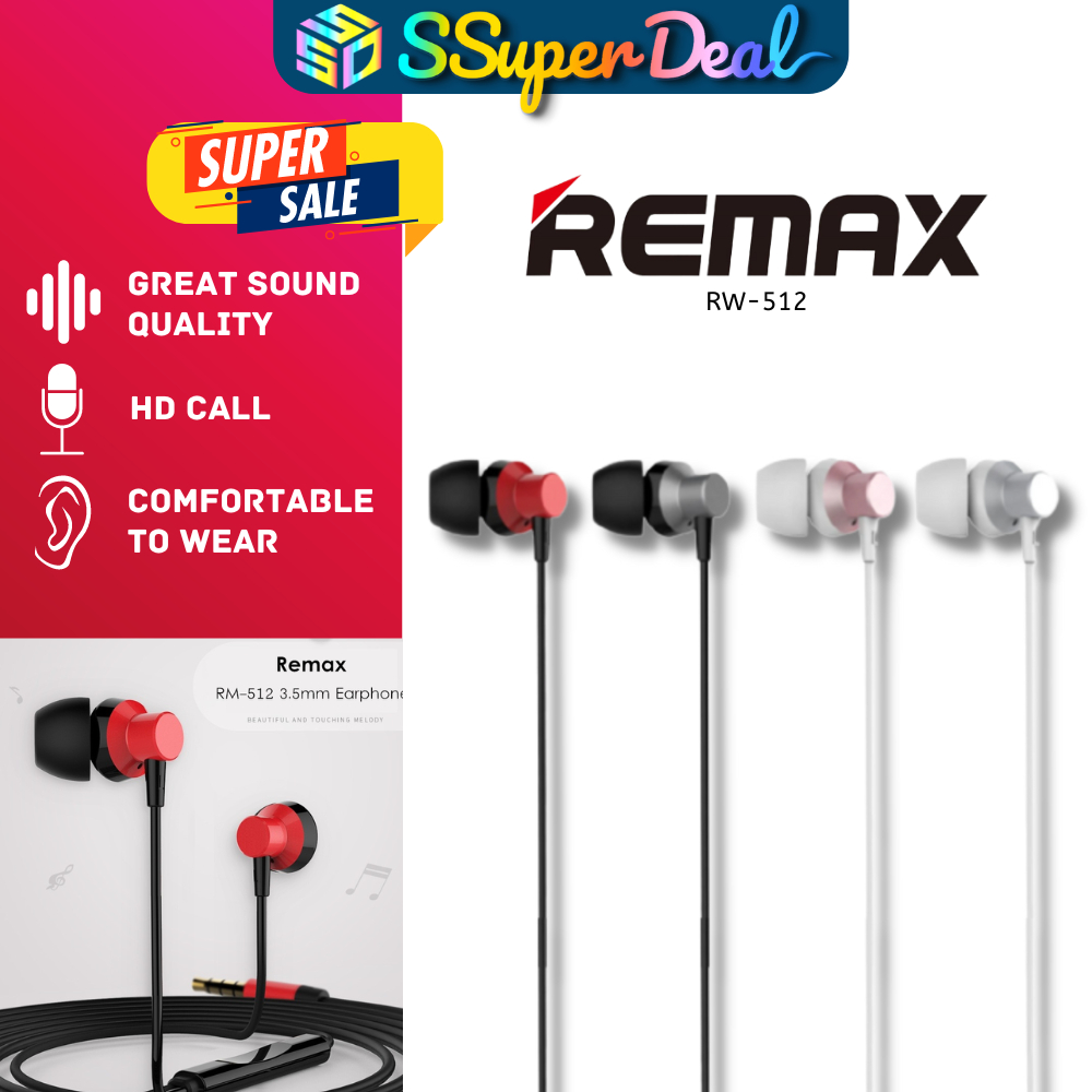 Remax RM-512 Metal Wired Music Headset For Calls & Music Bass Stereo In ...
