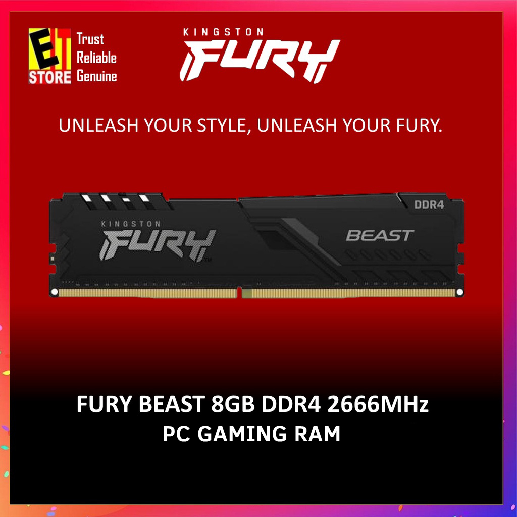 KINGSTON HYPER X FURY BEAST 16GB DDR4 2666MHZ DESKTOP