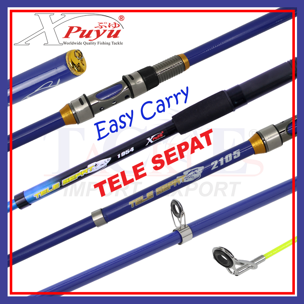 Xpuyu Tele Sepat (1.50m - 3.00m) Fishing Rod Joran Pancing Freshwater Spinning Telescopic Rod Travel Teleskopik Prawn