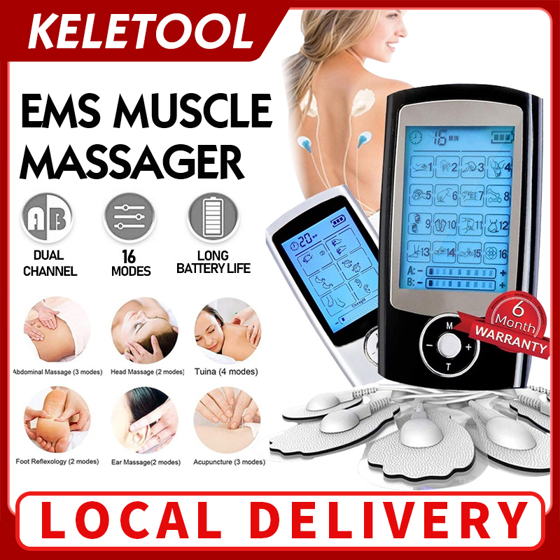 EMS Acupuncture Body Massage Therapy Machine Electrostimulator 16 Modes Electric Tens Relax Muscle Stimulator