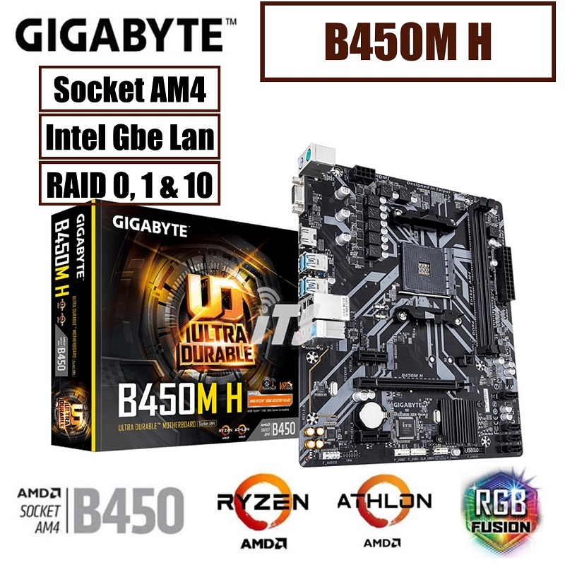 Gigabyte B450M H Mainboard - Ryzen 5000 Series Ready | Shopee Malaysia