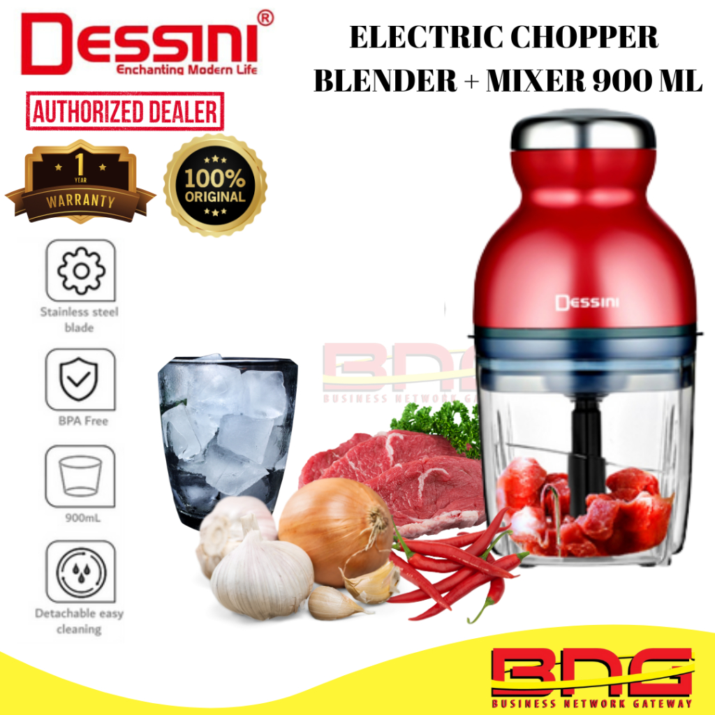 DESSINI 2 IN 1 Mini Chopper Blender Electric Mixer Capsule Cutter Chopper Food Meat Processor Pengisar Serbaguna Kering