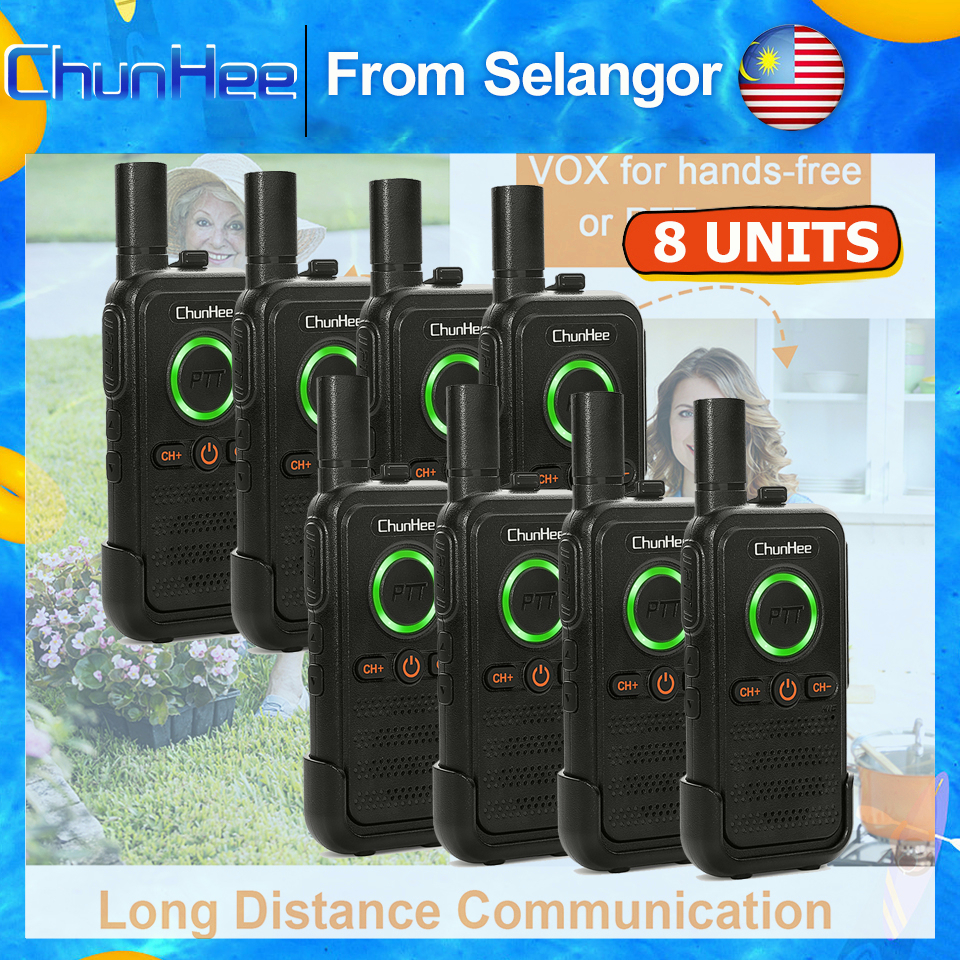 Chunhee Walkie Talkie 8 Units Two Way Radio 16 Channels