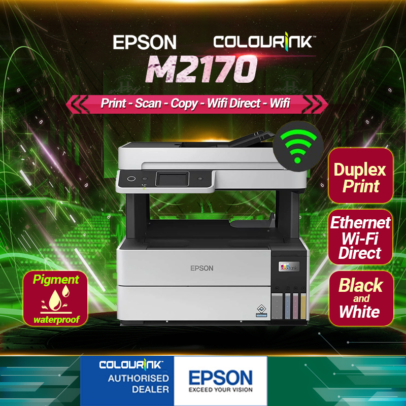 Epson EcoTank M2170 A4 3in1 Mono Ink Tank Printer WiFi Auto Duplex