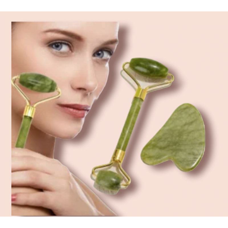 Jade Face Roller & Gua Sha (Anti Aging, wrinkles) | Shopee Malaysia