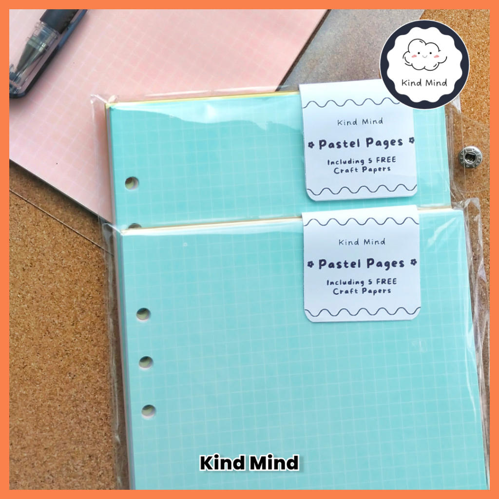 6 Holes Refill Pastel Mix Color Papers for Binders / Unicorn Colour