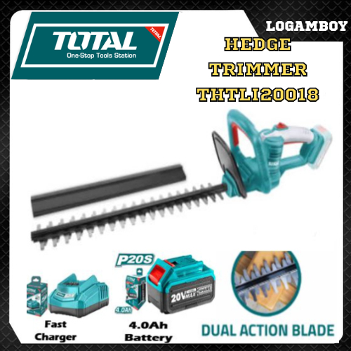 TOTAL TRIMMER HEDGE SHEAR CUTTING MACHINE MESIN POTONG RUMPUT POKOK THTLI20018 BATTERY CHARGER