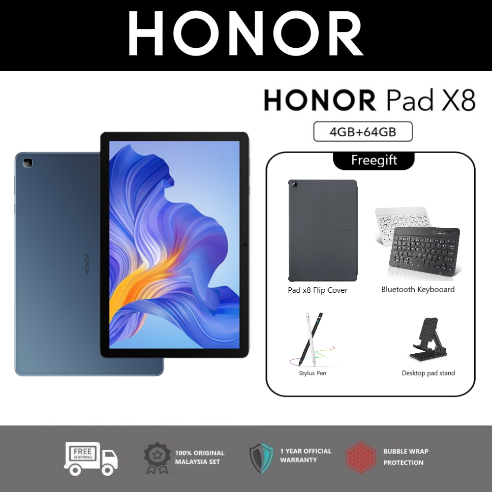 HONOR Pad X8 (64GB) 4G LTE SIMCARD Supported丨4GB RAM + 64GB ROM丨MicroSD card up to 512GB is supported