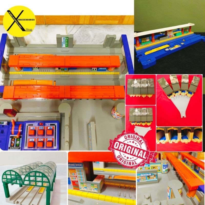 Big Train Station With Sound and Track Stopper Kids Toys Mainan Budak Tomica Original from Japan