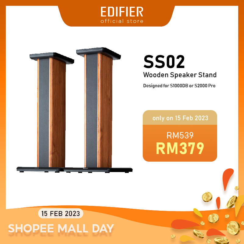 Edifier SS02 High Quality Wooden Speaker Stand Shopee Malaysia