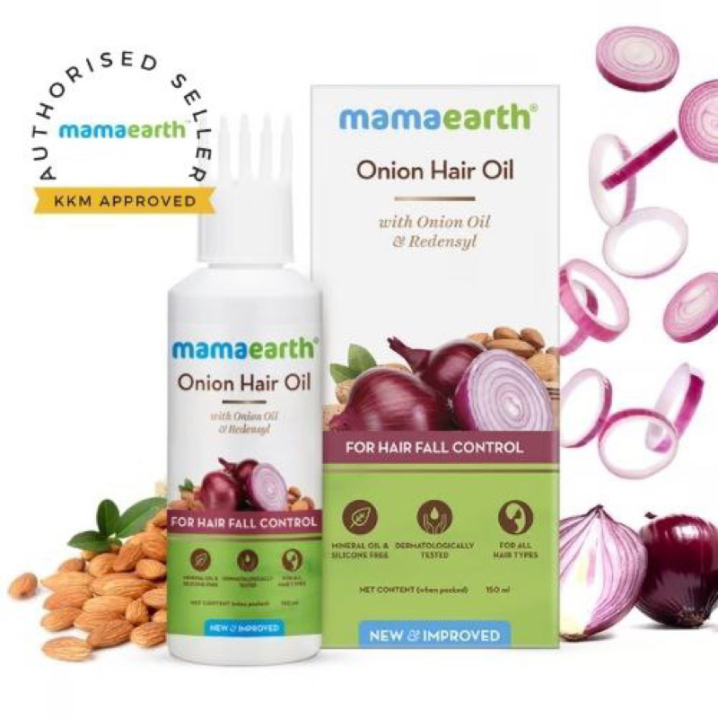 Mamaearth Onion Oil For Hair Fall Control With Redensyl (150ml) | Shopee  Malaysia