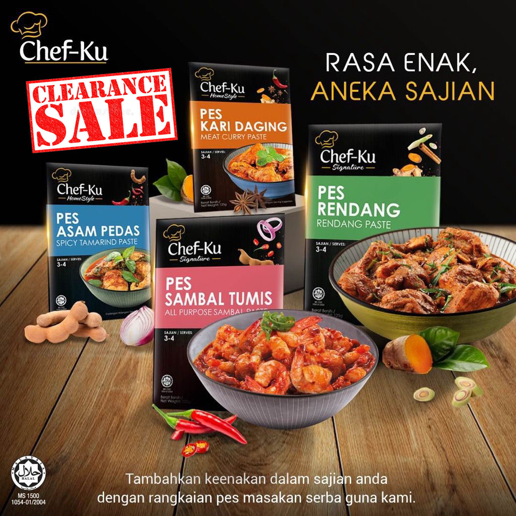 [CLEARANCE SALE] Chef-Ku Curry Paste & Sauce 125g (Meat Curry/Rendang ...