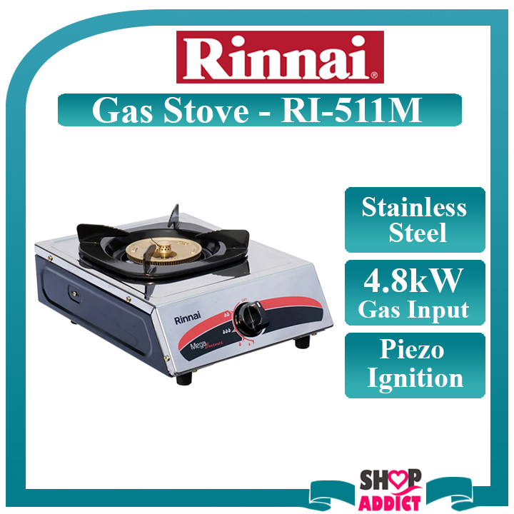 Rinnai 4.8kW Single Burner Gas Cooker RI511M Mega Burner Gas Stove
