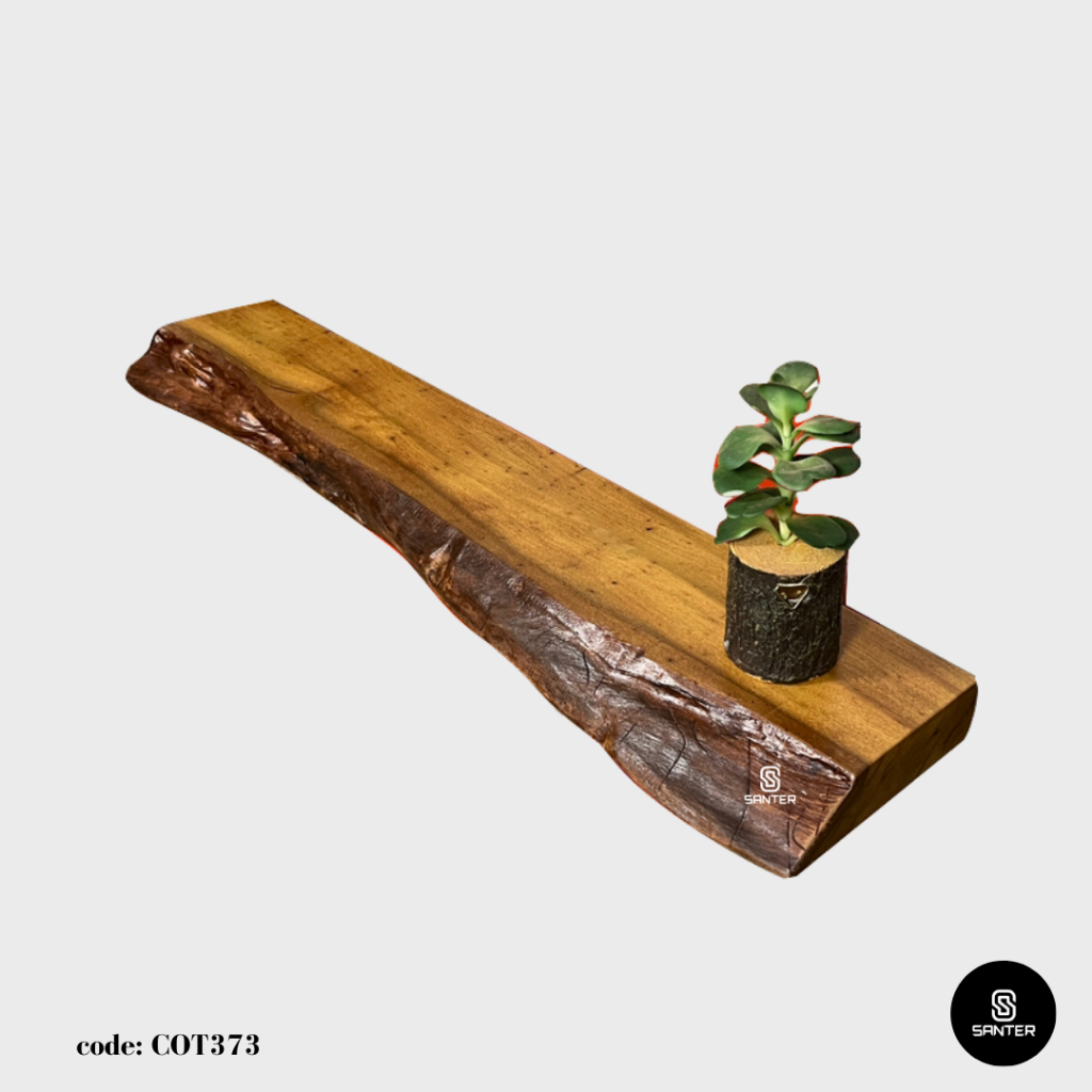 COT373. Chengal Emas Solid Wood Live Edge Floating Wall Shelf Shopee