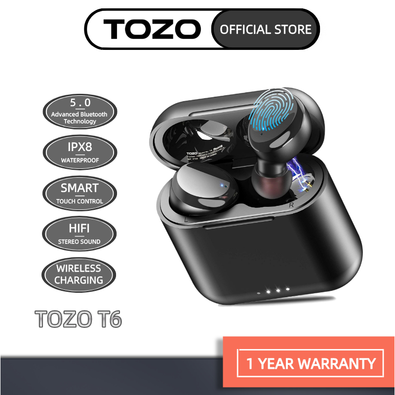 TOZO T6 True Wireless Earbuds Bluetooth Headphones Touch Control with