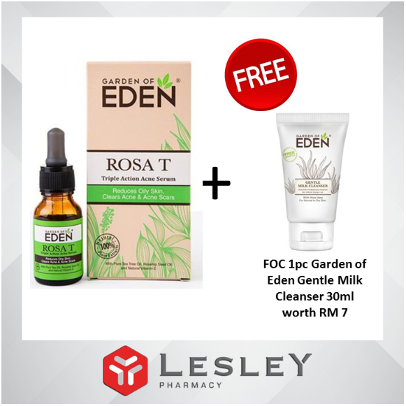 Garden of EDEN Rosa T Triple Action Acne Serum 15ml FOC 1pc Garden of ...