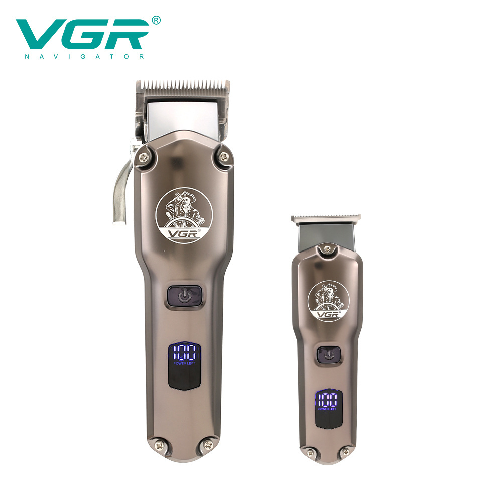 ORIGINAL VGR V-675 High-power Hair Salon TWO(2)-piece Mechine Hair Clipper Meson LCD Digital Display Men Hair trimmer sh