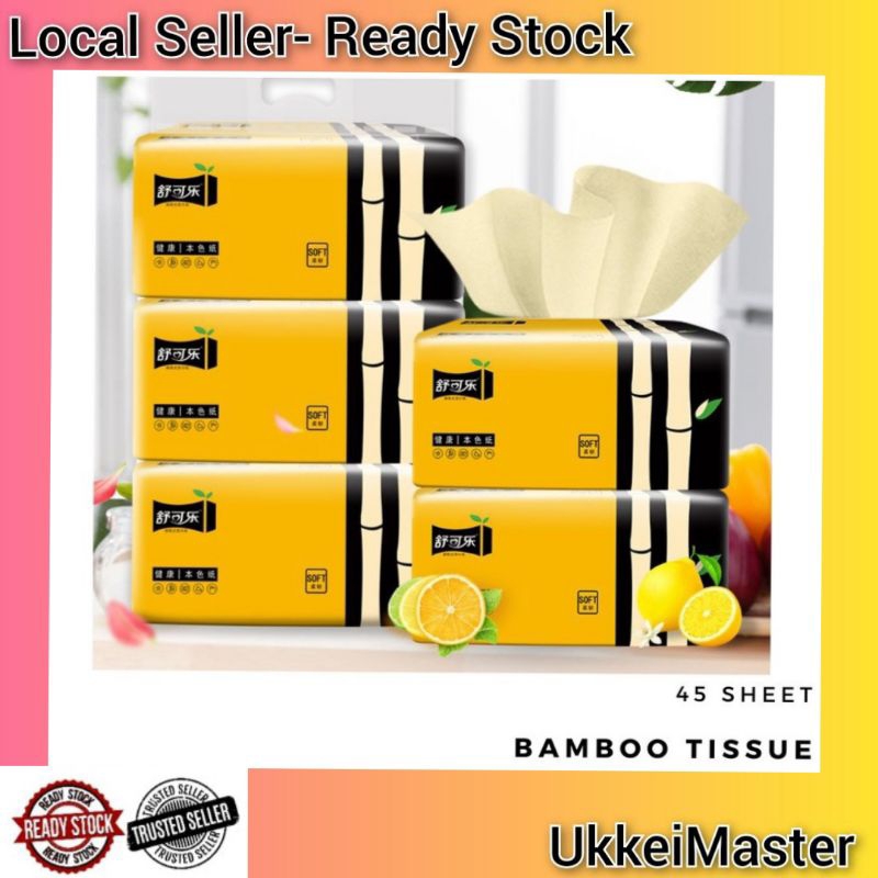 Bamboo Tissue Pocket 45Sheet, Soft Tissue Paper, Facial Tissue, Non