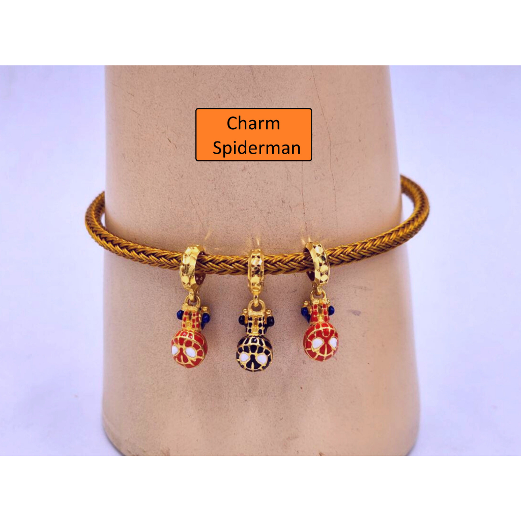 Charm Bead Cartoon Shin Chan SpongeBob Ultraman Spiderman Emas 916 Original bead 916 charm 916 emas 916 murah 916 bajet