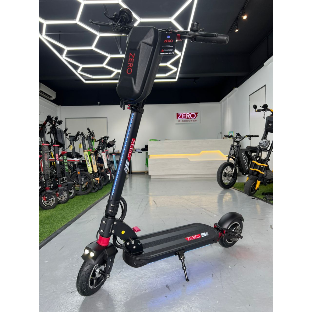 ZERO 9 FAST Electric Scooter, 48V, 1200W, 45KMH, 45KM, 7 x LED Lights, Air Suspension, Free Pouch