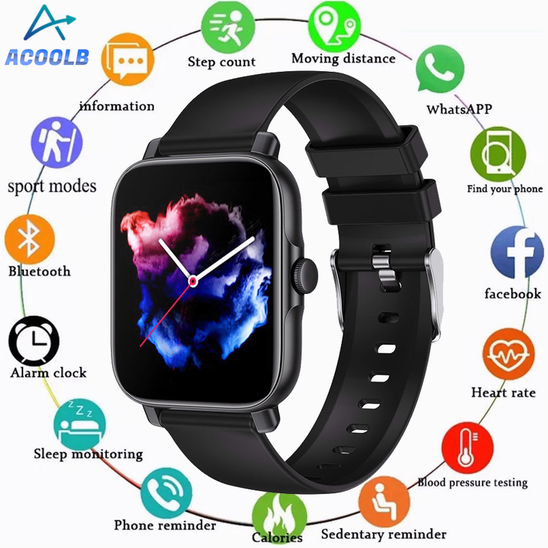 【Malaysia Stock】Smart Watch Waterproof Fitness Tracker 1.69 inch Heart Rate Monitor Men Women Watch Jam Tangan