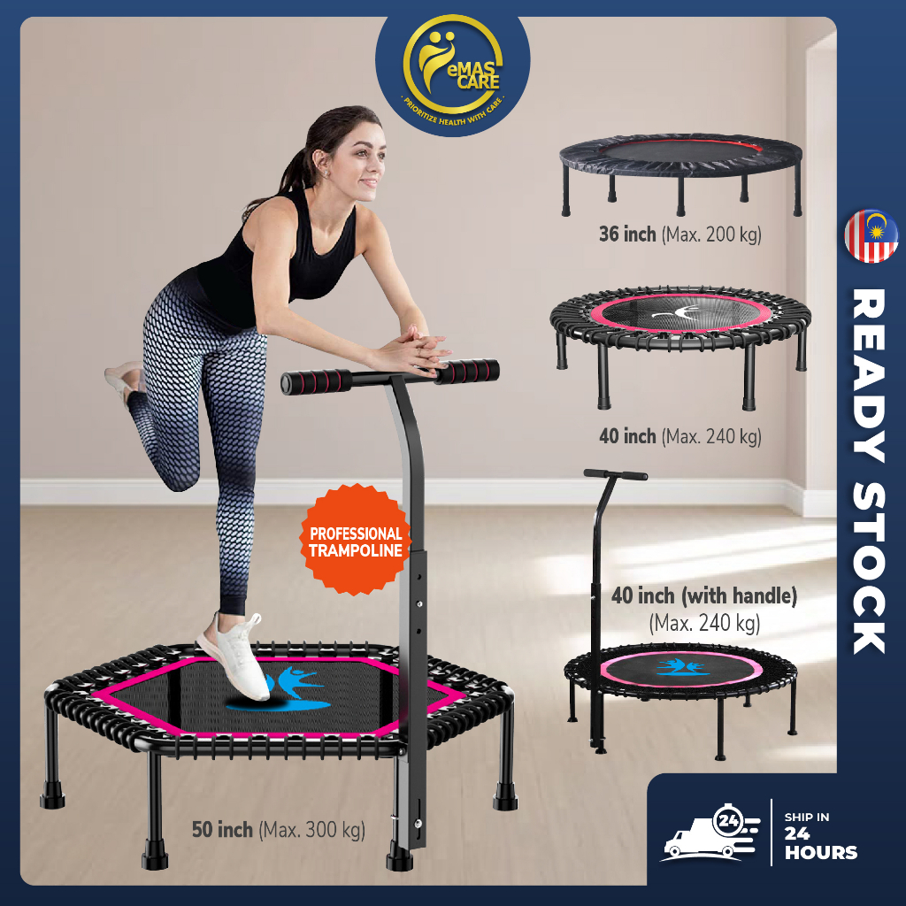 Trampoline Fitness Jumping Cardio Trainer Max Capacity Up to 300KG Exercise Trampoline Kid/Adult