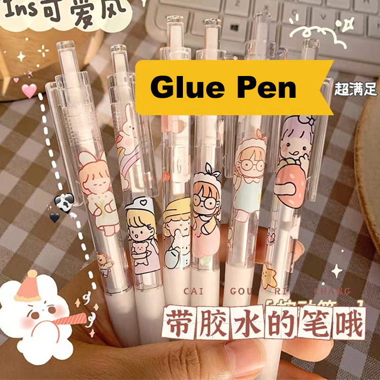 Glue Pen Cute Girl Design For Journaling Shopee Malaysia