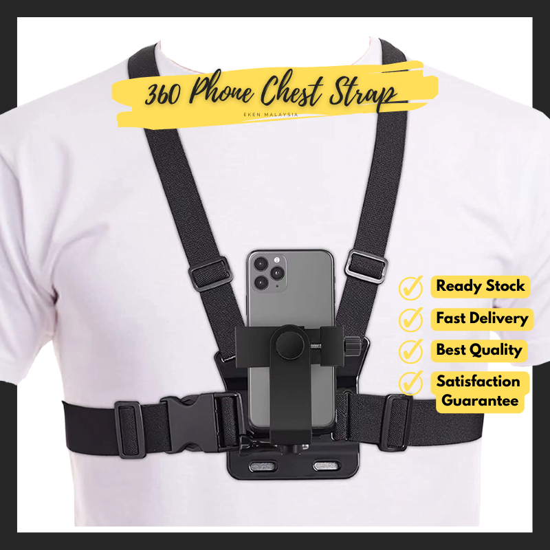 Universal Chest Strap Mount | 360 Phone Chest Strap | Phone Chest Holder | Phone Chest Mount Harness | Phone Body Strap