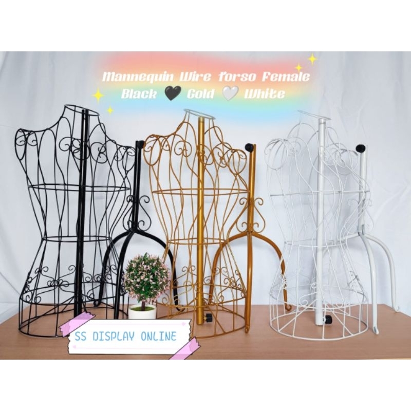 SSDR Female Metal Wire Dress Form Mannequin - Adjustable Height Wire Frame Dress Form Display Stand/Wire Torso Mannequin