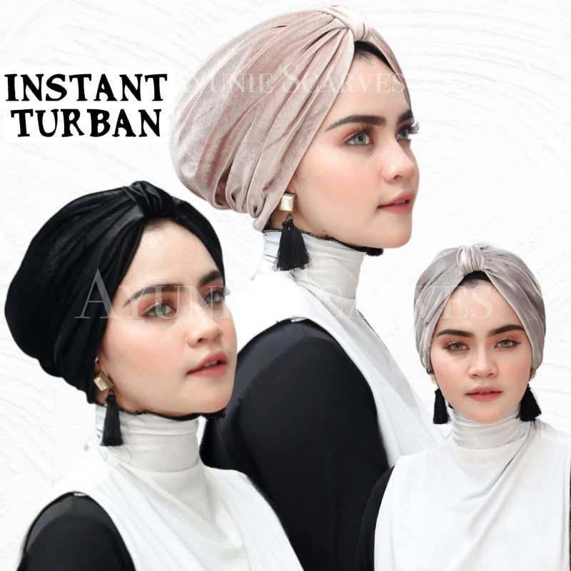 Instant Turban Premium Material Bludru | Velvet