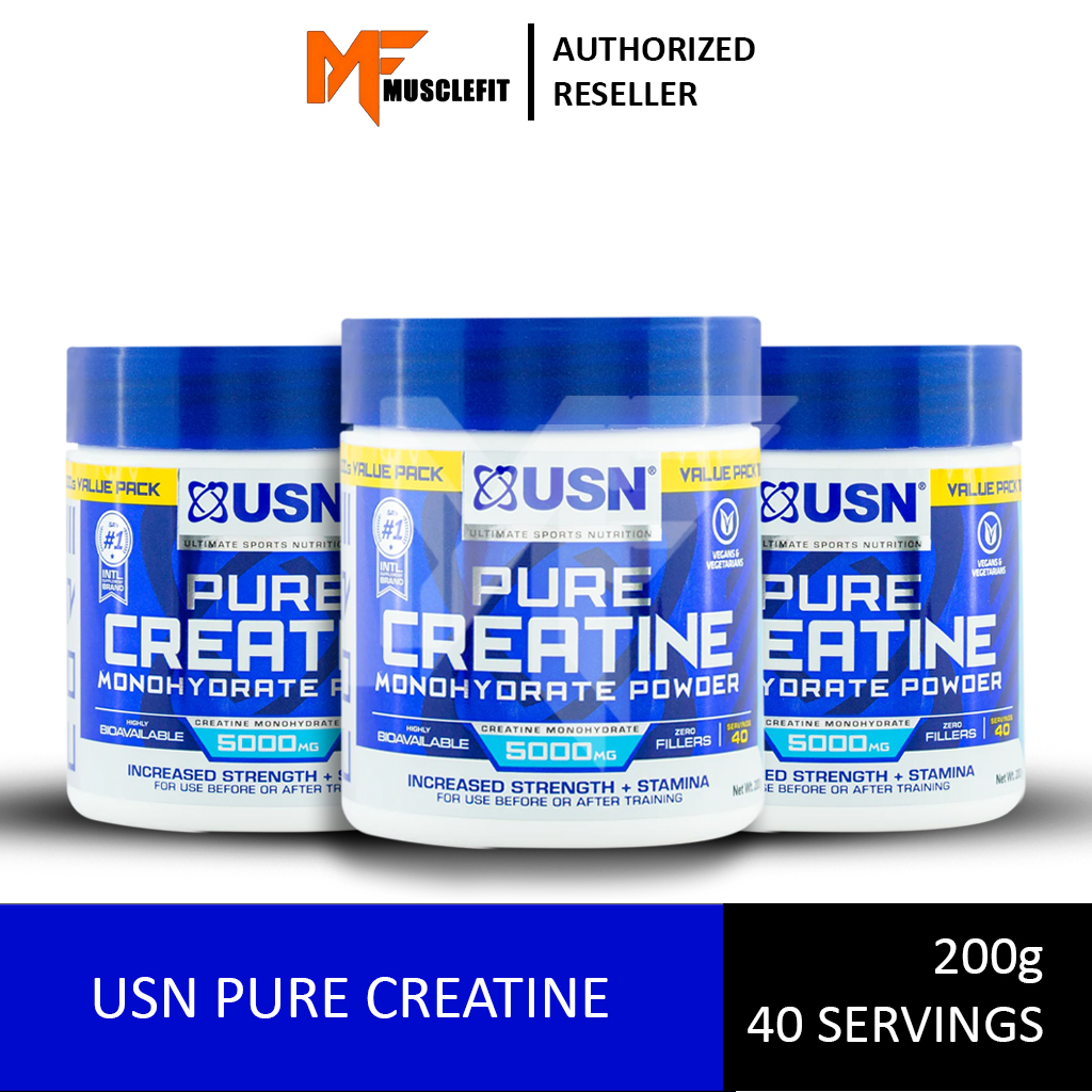 Usn Pure Creatine Monohydrate Unflavored 200 G 40 Serving Shopee Malaysia 