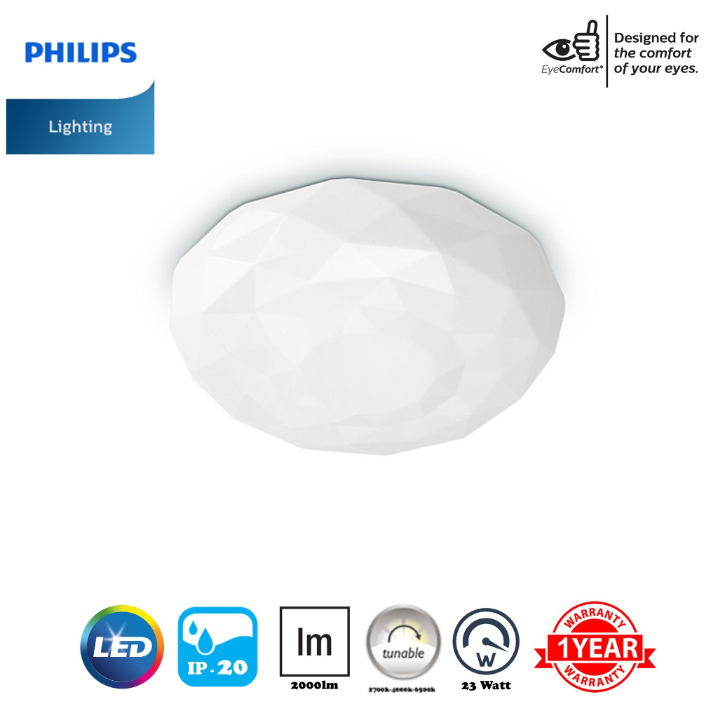 PHILIPS CEILING LIGHT CL505 AIO ROUND LED DIAMOND 23W 2700K6500K DIMMABLE C/W Remote Control